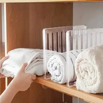 2 шт. Прозрачные разделители для шкафа, полки для шкафа, разделители для хранения в шкафу, идеально подходят для органайзеров для одежды и спальни