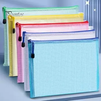 2 шт. прозрачные водонепроницаемые пакеты для файлов A4 A5, держатель для файлов, сетчатые карманы, яркие цветные пластиковые сумки для хранения с веревочной ручкой A5 синий