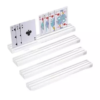 2 шт. прозрачных пластиковых держателя для игральных карт, большая емкость, умный дизайн слота, держатель для игральных карт