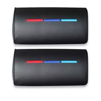 2 шт. PU кожаная подушка для сиденья, подголовник, подушка для шеи, подушка для автомобиля, подголовник для BMW чёрный