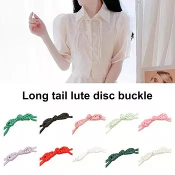 2 шт., пуговица Cheongsam, элегантная мягкая ткань, классическая китайская пуговица с длинным хвостом, Тан, костюм, украшение светло-зеленый