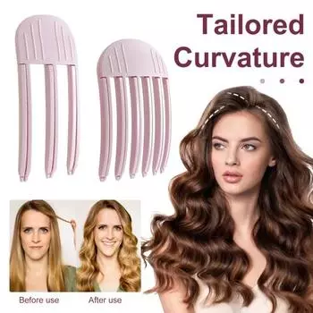 2 шт. пушистая расческа для волос, натуральная расческа с выпуклым краем, зажим для объема, портативная дорожная расческа для укладки челки от горячего ветра для женщин и девочек, аксессуары для волос светло-розовый