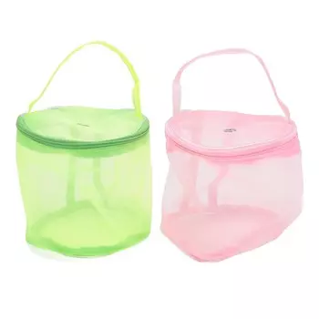 2 шт. пустая сумка для хранения пряжи складная круглая сетчатая сумка-органайзер для пряжи крючки для вязания