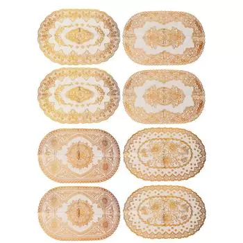 2 шт. ПВХ коврик для стола золотые подставки под чашки подставка для кухни ресторана свадебное украшение Oval 01