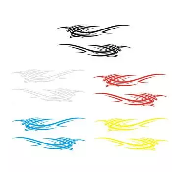 2 шт. ПВХ Пламя Графическая Линия Наклейка Уникальная Для Автомобиля Стильный Вид Модное Украшение Наклейка Для Автомобиля синий