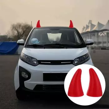 2 шт. ПВХ водонепроницаемая наклейка для автомобиля стильная и простая в установке интересная декорация крыши автомобиля красная as shown5