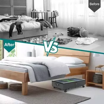 2 шт., ящик для хранения под кроватью, прозрачный, шкив, герметичный, ящик для хранения под кроватью, коробка для переезда, одежда, плоские игрушки, разное хранение