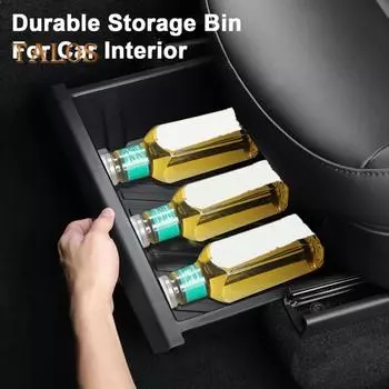 2 шт. ящик для хранения под сиденьем для Tesla Model Y, скрытый органайзер спереди и сзади 2020-2024 гг., экономящий место ящик для хранения аксессуаров для салона автомобиля чёрный