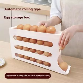 2 шт. ящики для хранения яиц в холодильнике, четырехъярусные автоматические катящиеся органайзеры для яиц большой емкости, боковая дверь холодильника, диспенсер для яиц, держатель для яиц