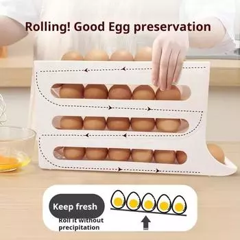 2 шт. ящики для хранения яиц в холодильнике, четырехъярусные автоматические катящиеся органайзеры для яиц большой емкости, боковая дверь холодильника, диспенсер для яиц, картонная закусочная
