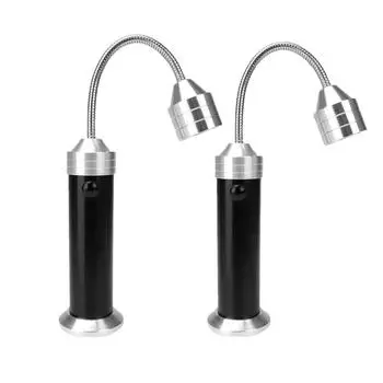 2 шт. рабочий свет, гибкий шейный фонарик, металлический небольшой фонарик на батарейках One Size чёрный