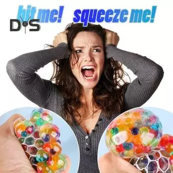 2 шт. Радужный мяч для снятия стресса с сеткой, снятие тревожности, TPR, разноцветные бусины, наполненные шариком, сжимание, щипок, сенсорная игрушка для детей и взрослых, мягкий мяч для снятия стресса, игрушка-фиджет разноцветный