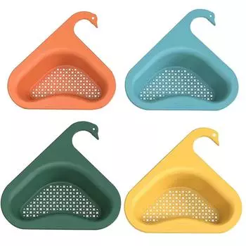 2 шт. раковина, сливная корзина в форме лебедя, бытовая кухонная без перфоратора мойка овощей, многофункциональная треугольная пластиковая стойка для бассейна, фильтр для воды темно-синий