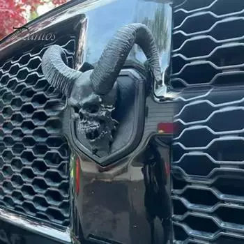 2 шт. RAM 1500 значок с изображением черепа на капоте для моделей 4-го и 5-го поколений, смелый автомобильный аксессуар с логотипом для грузовиков RAM B