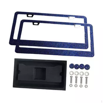 2 шт. Рамка для автомобильного номера для женщин из нержавеющей стали со стразами Blue