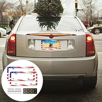 2 шт. рамки номерного знака прозрачный передний задний щиток держатель номерного знака автомобиля протектор с винтами колпачки для любых номеров США красный/синий