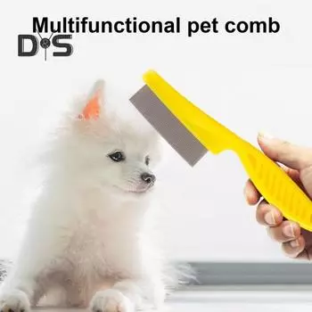 2 шт. расческа для ухода за домашними животными, многофункциональная расческа из нержавеющей стали от блох для кошек и собак, щетка для удаления пятен от слез домашних животных для вычесывания белый