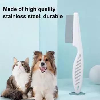 2 шт. расческа для ухода за домашними животными многофункциональная расческа из нержавеющей стали от блох для кошек собак Pet Tear белый