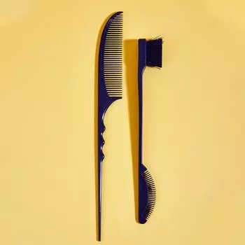 2 шт. расческа для укладки, профессиональный парикмахерский инструмент, расческа для хвоста, двухсторонняя щетка для управления краями волос для стилиста чёрный