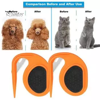2 шт. расческа для завязывания домашних животных, нежная щетка для выпадения волос, эффективная расческа для ухода за волосами, инструмент для ухода за волосами для собак, кошек, распутывание волос 2pcs чёрный