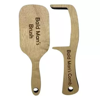 2 шт. расческа и щетка для лысого человека, расческа для лысого человека, шутка о лысом человеке, расческа для безволосого расчесывания, забавный деревянный инструмент для ухода, кляп, подарок для лысого мужчины, отца, папы естественный