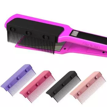 2 шт., расческа-выпрямитель для волос, утюг, аксессуары для выпрямления волос, профессиональная домашняя щетка для волос для женщин и девочек, инструмент для укладки волос 2pcs фиолетовый