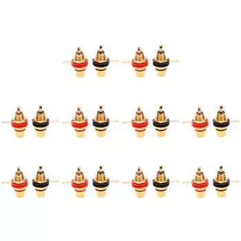 2 шт. RCA гнездовые разъемы для крепления на панель шасси адаптеры аудиоразъем