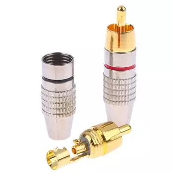 2 шт. RCA мужской разъем без пайки адаптер для аудиокабеля штекер видеокамеры видеонаблюдения адаптер кабель-конвертер без пайки