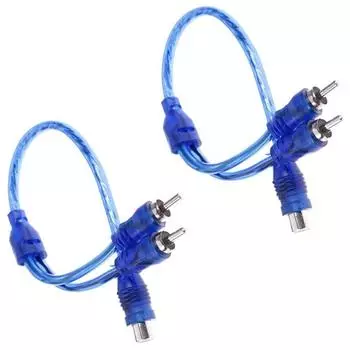 2 шт. RCA Y-разветвитель аудиоразъем кабель-адаптер 1 женский на 2 мужской соединительный шнур