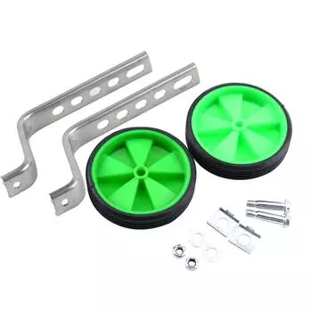 2 шт. регулируемые тренировочные боковые колеса-стабилизаторы для детей 12?20 Велосипедный Баланс(зеленый)