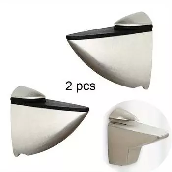 2 шт. Регулируемый держатель для стеклянной полки из цинкового сплава, скобы для домашнего обустройства, хромированный комплект, скобы для поддержки ванной комнаты, держатель для полок