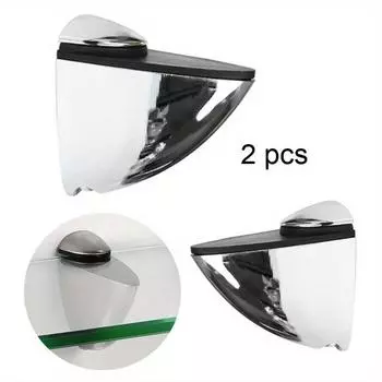 2 шт. Регулируемый держатель для стеклянной полки из цинкового сплава, скобы для домашнего обустройства, хромированный комплект, скобы для поддержки ванной комнаты, держатель для полок