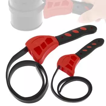 2 шт. Регулируемый гаечный ключ с резиновым ремешком, подходит для элемента масляного фильтра, трубопровода, консервного ножа, длина рукоятки 8 дюймов и 6 дюймов, гаечный ключ с резиновым ремешком