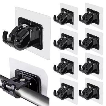 2 шт. регулируемый карниз без перфоратора, зажимы для штор, крючки, держатель, зажим, подвесной кронштейн, самоклеящаяся настенная стойка, домашний органайзер белый