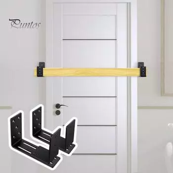 2 шт. Регулируемый кронштейн для дверной баррикады, прочный кронштейн для безопасности двери, держатель для открывающейся планки для безопасности, U-образный металлический кронштейн для дверной баррикады чёрный
