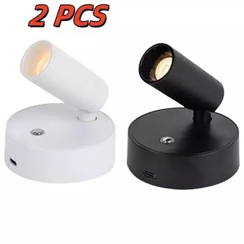 2 шт. Регулируемый настенный светильник USB перезаряжаемый современный скандинавский прикроватный светильник для чтения лампа для внутреннего освещения декор комнаты 3000K-6000K