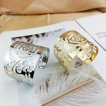 2 шт. регулируемый широкий браслет с индивидуальным ретро-стилем, ажурный полированный металлический браслет на руку для косплея, выступление, рукав A серебряный