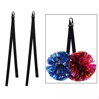 2 шт. ремень для держателя помпонов, рюкзак для болельщиков, простой в использовании, спортивная встреча, танец с бантом чёрный