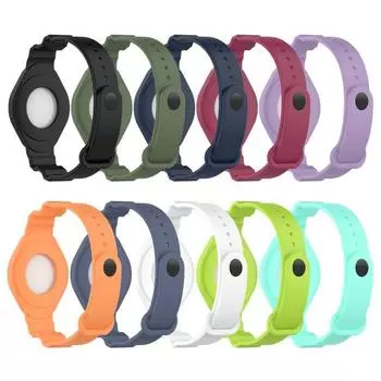 2 шт. ремешок для часов, устойчивый к поту, устойчивый к царапинам, удобный и безопасный силиконовый ремешок-локатор для Apple Airtag чёрный