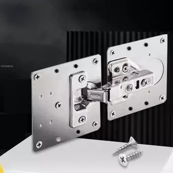 2 шт., ремонтная пластина дверной петли шкафа из нержавеющей стали, фиксированная пластина шарнира, монтажная пластина для усиления двери шкафа, ремонт повреждений боковой панели 2pc repair board with screws