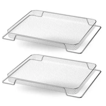 2 шт. Решетки для выпечки из нержавеющей стали для равномерного распределения тепла, можно мыть в посудомоечной машине, корзина для гриля, сетки для гриля, инструмент для барбекю