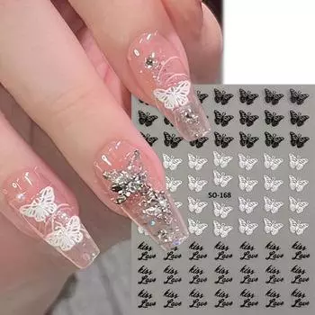 2 шт. ретро патчи для ногтей с розами DIY клейкие наклейки черно-белые красивые патчи для ногтей для красивых ногтей Bowknot