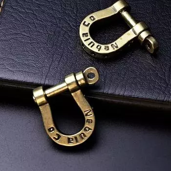 2 шт. Ретро прочный латунный брелок для ключей в виде подковы из чистой меди, автомобильный брелок с пряжкой в виде подковы, креативные аксессуары для брелоков 2pcs