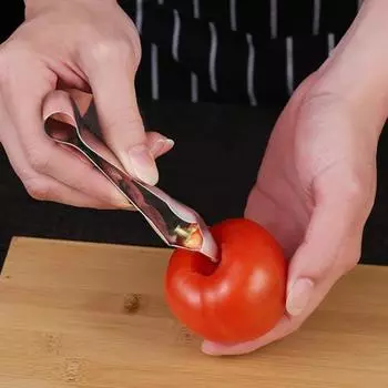 2 шт., резак из нержавеющей стали для удаления глаз ананаса, инструмент для удаления стеблей клубники, эргономичный дизайн, устойчивый к ржавчине инструмент для кухни, кафе, пекарни 2pcs