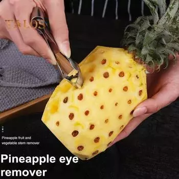 2 шт., резак из нержавеющей стали для удаления глаз ананаса, инструмент для удаления стеблей клубники, эргономичный дизайн, устойчивый к ржавчине инструмент для кухни, кафе, пекарни 2pcs