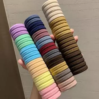 2 шт., резинки для волос для девочек с высокоэластичными прочными резинками для волос, черные волосы, не повреждают женские волосы 2Pcs чёрный