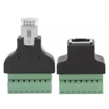 2 шт. RJ45 Female Male to Screw Terminal 8 Pin CCTV Digital DVR адаптер разъем