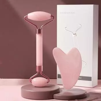 2 шт. роликовый массажер для лица, доска гуаша, скребок из смолы, массажный ролик для удаления морщин, подтяжка лица, средства по уходу за кожей тела