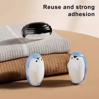 2 шт. роликовый шарик для удаления ворса в форме пингвина для удаления шерсти домашних животных многоразовый удалитель ворса розовый/чёрный