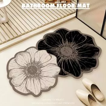 2 шт. Роскошный водопоглощающий коврик из диатомовой грязи Rose Double Flower, нескользящий коврик для ванной комнаты 30*40cm